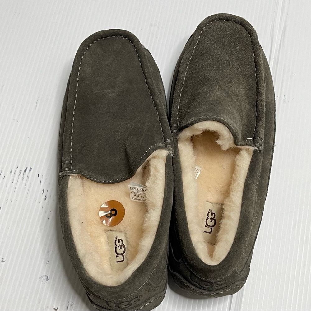 Ugg Mens Ascott Moccasin Slippers Suede GreySize 8